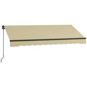 8' x 6.5' Retractable Awning, 280gsm UV Resistant Sunshade Shelter for Deck, Balcony, Yard, Beige