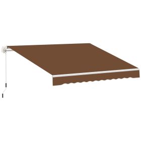 10' x 8' Manual Retractable Sun Shade Patio Awning - Coffee Brown