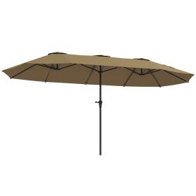 13 ft. Extra Large Patio Umbrella with Easy Crank Handle, Vents for Outdoor, Patio, UPF30+, Coffee