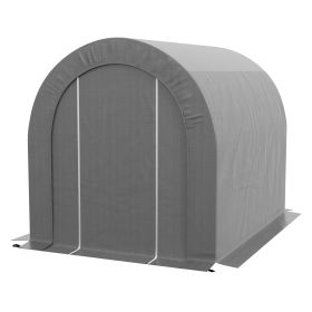 Galvanized Metal 6' x 8' Outdoor Storage Tent, Heavy Duty and Waterproof Portable Shed, for Bike, Motorcycle, Tools