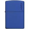 Zippo Windproof Lighter Classic Royal Blue Matte Zippo Logo