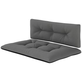 2 Seater Pallet Cushions Outdoor 3.9" Thick Replacement Cushions - Tufted Design for Garden, Patio, Black