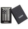 Zippo Windproof Lighter U.S. Flag Armor Case  Antique Slilver Plate Finish