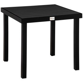 Patio Dining Table for 4, Rectangular Aluminum Outdoor Table for Garden Lawn Backyard, Black