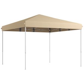 13' x 13' Pop Up Canopy Tent with Height Adjustable, Carry Bag for Outdoor, Garden, Patio, Beige