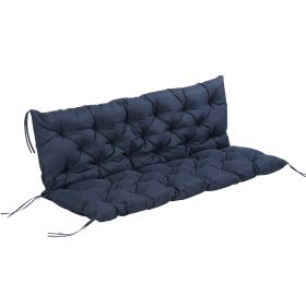 59" x 38" Tufted Bench Cushion for Outdoor Furniture, 3-Seater Replacement for Swing Chair, Patio Sofa/Couch, Dark Blue