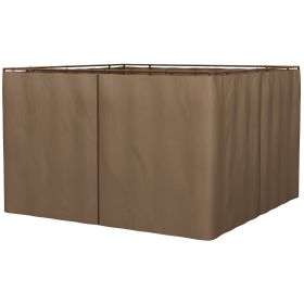 9.84' x 9.84' Gazebo Sidewall Set with Hooks/C-Rings, Brown