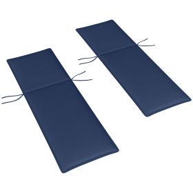 Foldable Chaise Lounge Cushion Set of 2, Outdoor Lounge Chair Cushion Set, UPF50+ 200gsm Fabric, 76" x 23", Navy Blue