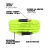 Flexzilla Heavy Duty Lightweight Air Hose 1/2" x 50' - 1/2" MNPT Fittings