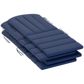 Set of 4 Outdoor Chair Cushions, High Back Adirondack Chair Cushion with Ties, High-Density Foam, Navy Blue
