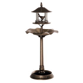 3-in-1 Garden Bird Bath Bowl Pedestal with Bird Feeder, Large Water Basin, Underneath Flower Planter, Bronze