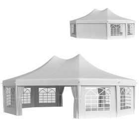29' x 21' Canopy Party Event Tent with 2 Pull-Back Doors, White
