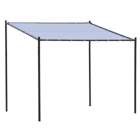 9' x 10' Outdoor Pergola with Canopy, Patio Sun Shade Shelter Grill Gazebo, for Garden, Backyard, Lawn, Poolside, Gray