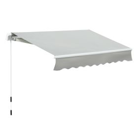 8' x 7' Retractable Sunshade Awning for the Patio with Easy Crank Design & Hardware Included, Gray