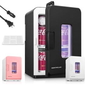 NORTHCLAN Mini Fridge for Bedroom 15L, 21 Cans Small Skincare Fridge, 110V/12V Power for Office, Dorm and Car, Cooler & Warmer,