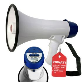 5 Core Megaphone 20W Bull Horn 300 Yard Range w Loud Siren Portable Volume Control Voice Amplifier Horn Cheer Noise Maker for Coaches Sporting Event P