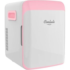Cooluli 10L Mini Fridge for Bedroom - Car, Office Desk & College Dorm Room - 12V Portable Cooler & Warmer for Food Drinks Beauty
