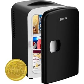 Mini Fridge, Portable Skin Care Fridge, 4 L/6 Can Cooler and Warmer Small Refrigerator with Eco Friendly for Home, Office