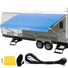 VEVOR RV Awning 15' Camper Awning Fabric, Trailer Awning Canopy Patio Camping Car Awning, Durable 15oz Vinyl Roller Tube for RV, Van, SUV, Patio Awnin