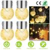 4Pcs Solar Powered Hanging Crystal Ball Lights Outdoor Waterproof