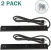 Bosonshop 2 Pack Long Power Strip Surge Protector, 6 Metal Power Outlets 2 USB Ports, 6 ft Long Extension Cord