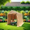 7x8 ft Outdoor Portable Gazebo Storage Shelter Shed with 2 Roll up Zipper Doors & Vents Carport for Motorcycle Waterproof and UV Resistant Anti-Snow P