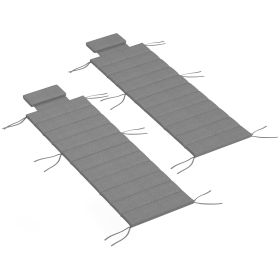 Foldable Chaise Lounge Cushion Set of 2, Outdoor Lounge Chair Cushion Set, UPF50+ 230gsm Olefin, 80" x 26" Charcoal Gray