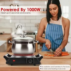 Electric Single Burner Portable Heating Hot Plate Stove Countertop RV Hotplate With 5 Temperature Stepless Adjustments Portable Handles (Option: Single Burner)