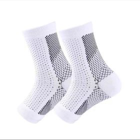 Outdoor Fitness Socks Toe Protection Compression Socks (Option: White-SM-1pair)