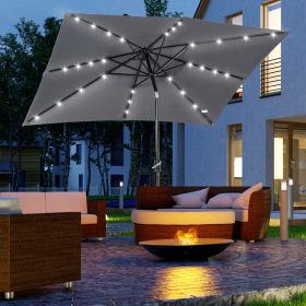 9' x 7' Solar Umbrella (Option: Dark Gray-1840x155x160 mm)