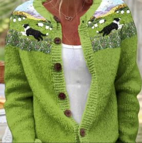 3D Digital Printing Cardigan Knitted Coat (Option: Style3-3XL)