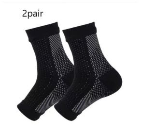Outdoor Fitness Socks Toe Protection Compression Socks (Option: Blackbackground withwhite dots-LXL-1pair)