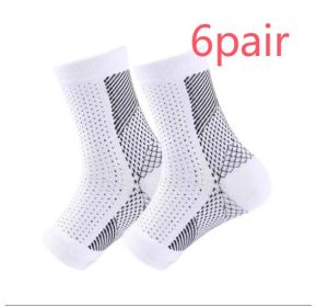 Outdoor Fitness Socks Toe Protection Compression Socks (Option: White-XXL-6pair)