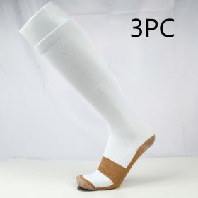 Copper Fiber Long Tube Compression Socks (Option: White 3PC-S M)