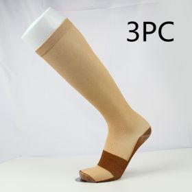 Copper Fiber Long Tube Compression Socks (Option: Skin 3PC-S M)