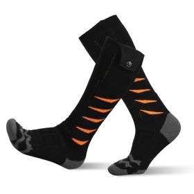 2 Types Options -- 1 Pair Of Heated Socks For Men Women Electric Heating Socks With APP Control 5000mAh Battery Rechargeable Thermal Socks Winter (Option: Black orange)
