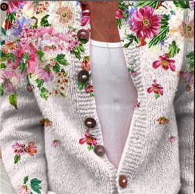 3D Digital Printing Cardigan Knitted Coat (Option: Style1-4XL)