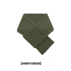 Autumn And Winter Warm Scarf Fashion Simple Solid Color Men's Polar Fleece (Option: Army Green-80 To 100cm)