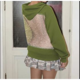 Women's Hooded Sportswear Casual Long Sleeved Shirt (Option: Green-M)