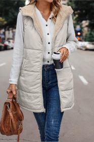 Hooded Double-sided Slim Fit Elegant Cardigan Vest (Option: Milky White-M)