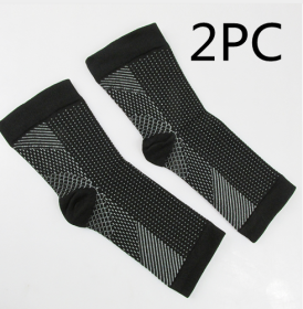Men Women Anti Fatigue Compression Foot Sleeve Foot Ankle Compression Socks (Option: S M-Black×2pcs)