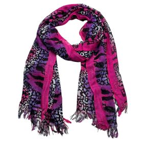 2pcs Extra Long Scarf,Bold Hot P Ink Pattern, Creative Knots Printed Scarf,vacation,daily Life,evening Party,Office Appropriate Subtlety For Wome (Option: 1pcs)