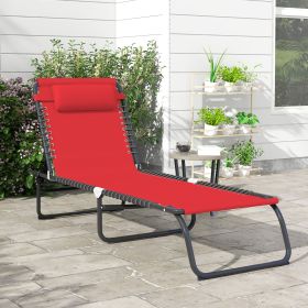 Foldable Chaise Lounge (Option: Wine Red-750x150x610 mm)