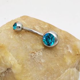 Puncture Hypoallergenic Titanium Steel Navel Buckle Belly Nail (Color: Lake Blue)