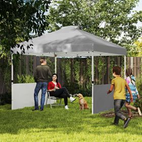 10' x 10' Pop Up Canopy Tent with 2 Half Sidewalls (Option: Dark Gray-1190x225x225 mm)
