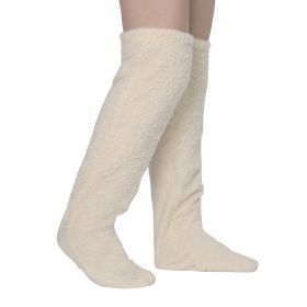 Vacuum Packaging Goose Down Leg Socks (Option: Beige-Average Size)