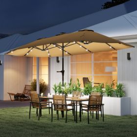 Double-Sided Market Umbrella (Option: Khaki-1345x310x150 mm)