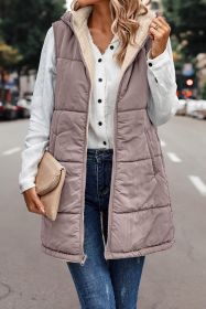 Hooded Double-sided Slim Fit Elegant Cardigan Vest (Option: Light camel-S)