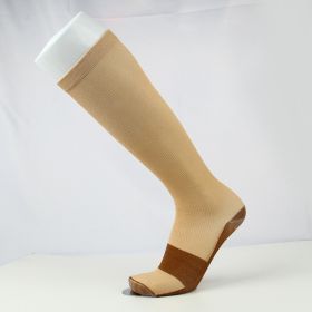 Copper Fiber Long Tube Compression Socks (Option: Skin-XXL)