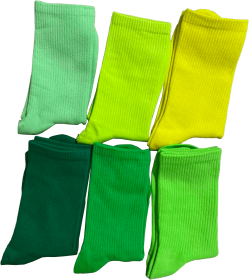 Vibrant Socks For Women 6 Pairs Of Colorful Candy-Hued Cotton Socks For Spring Fall Dance Instagram-Trendy Mid-Calf Length Solid-Color Comfortabl (Option: Green Series)